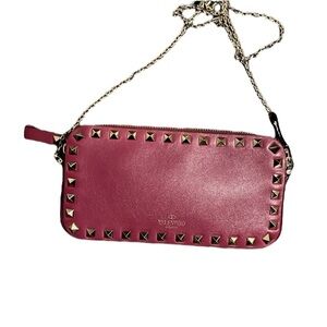Valentino Garavani Pebbled Calfskin Rockstud Double Zip Camera Crossbody Bag